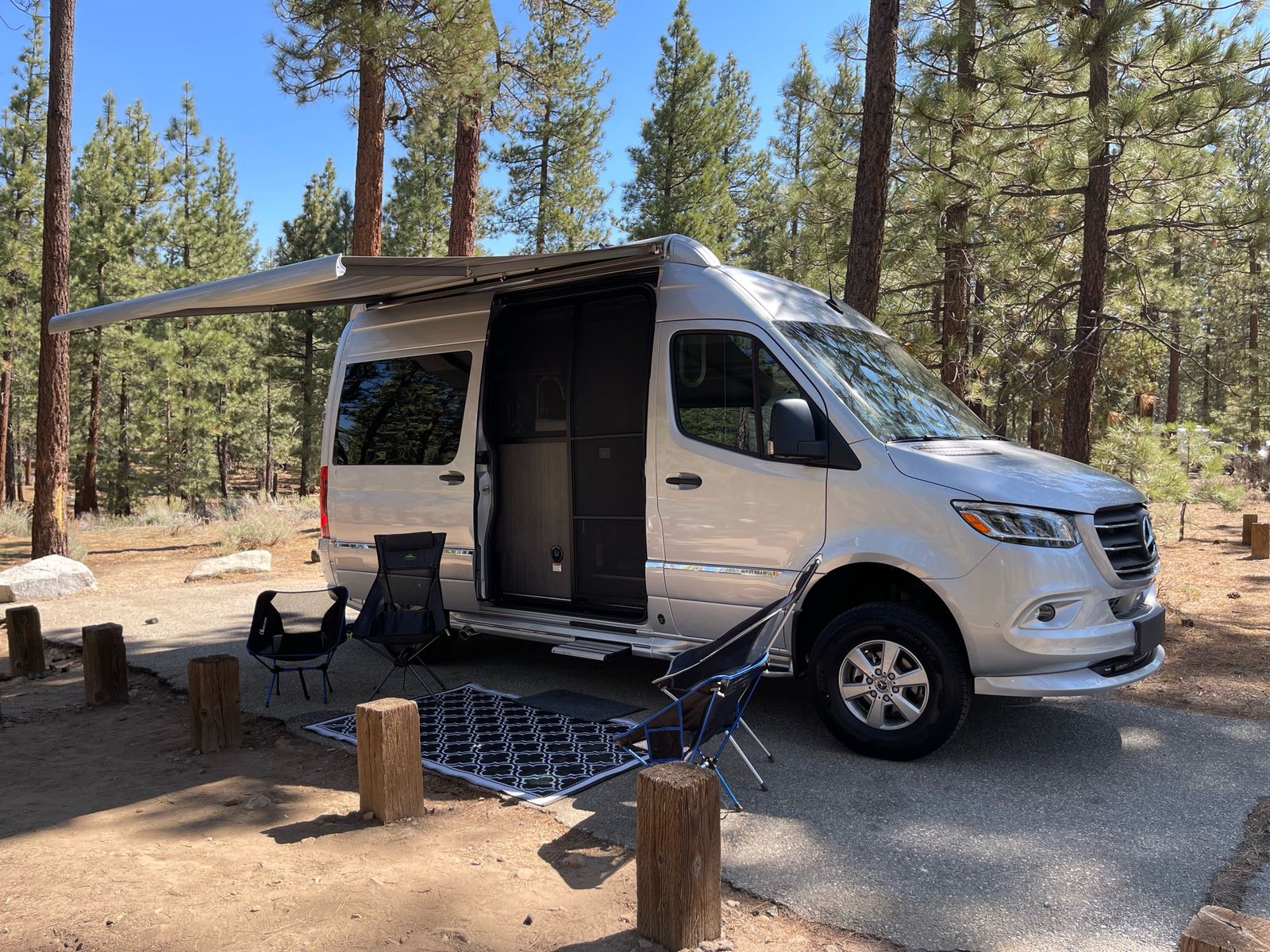 "Motorhome parked near a scenic lake, covered by reliable insurance from a local company near you."