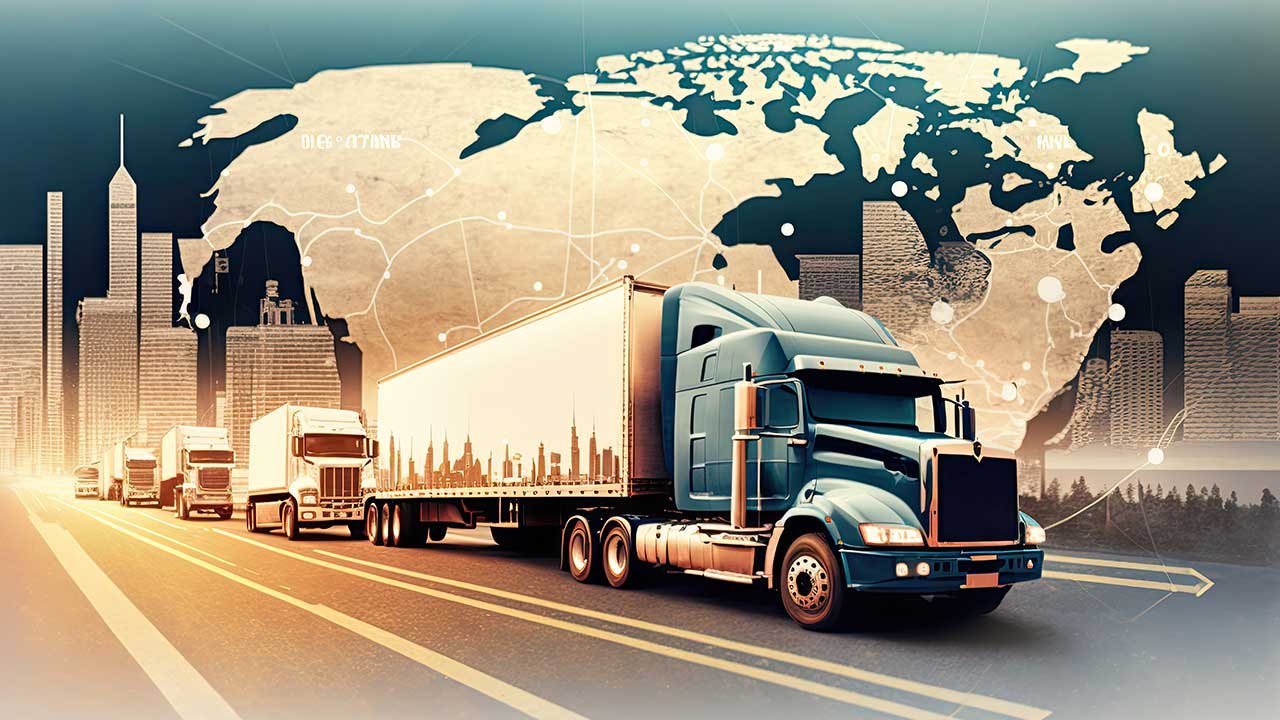 Truck on the highway representing comprehensive trucking insurance options near you
